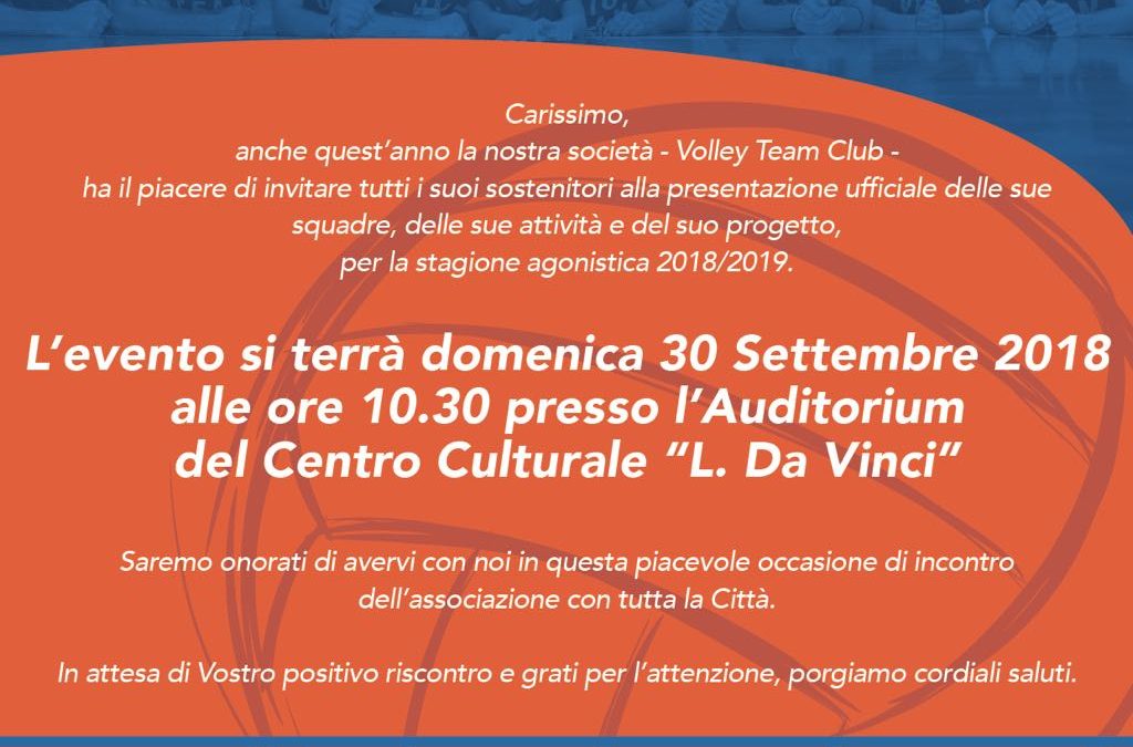 Presentazione Volley Team Club San Dona’