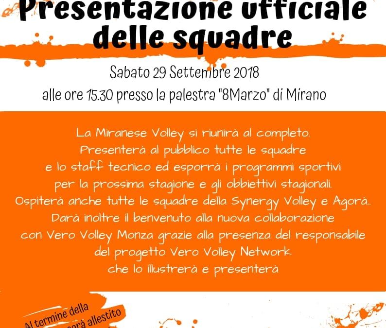 Presentazione Miranese Volley, Synergy Volley e Agorà Venezia