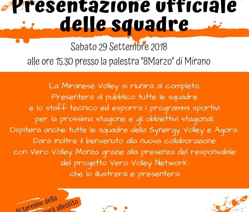 Presentazione Miranese Volley, Synergy Volley e Agorà Venezia