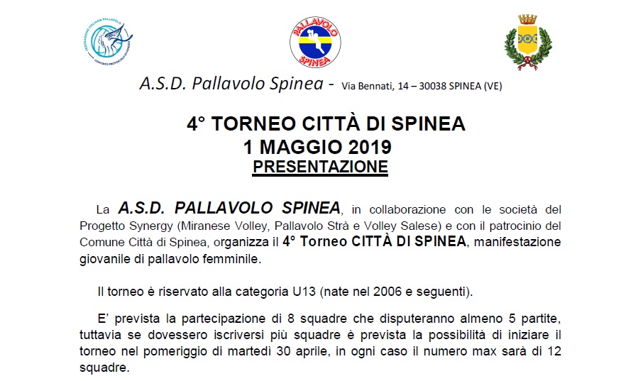 4° Torneo Città di Spinea